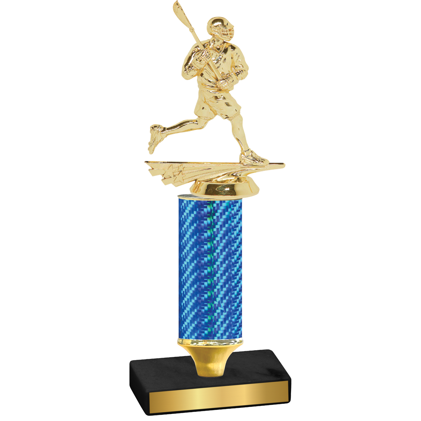 Value Blue Carbon Fiber Lacrosse Trophy