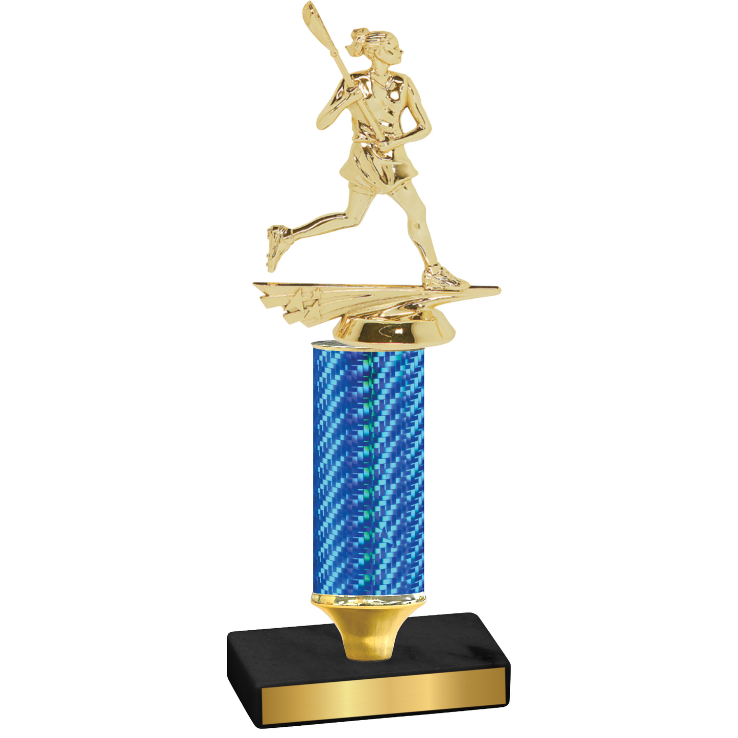 Value Blue Carbon Fiber Lacrosse Trophy