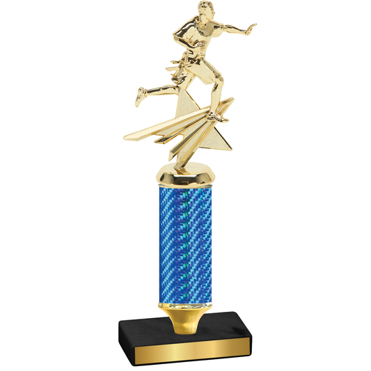 Value Blue Carbon Fiber Flag Football Trophy