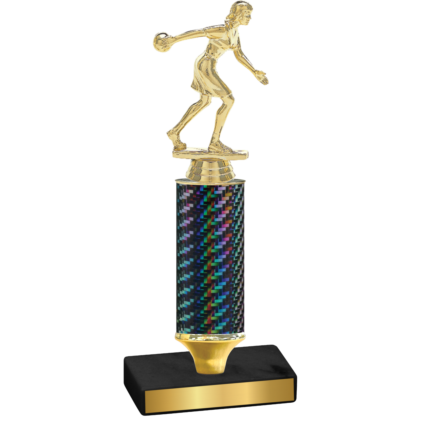 Value Black Carbon Fiber Bowling Trophy