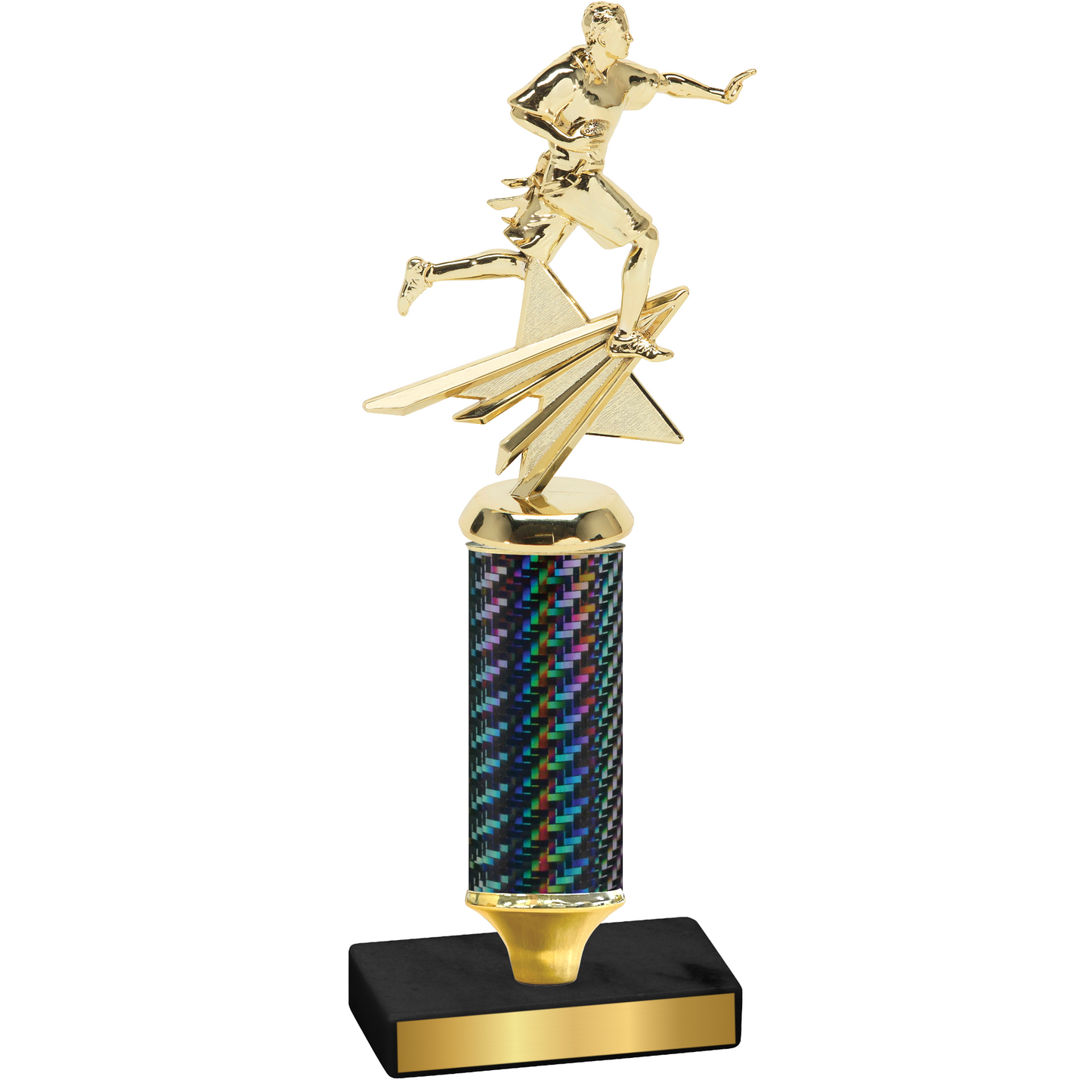 Value Black Carbon Fiber Flag Football Trophy