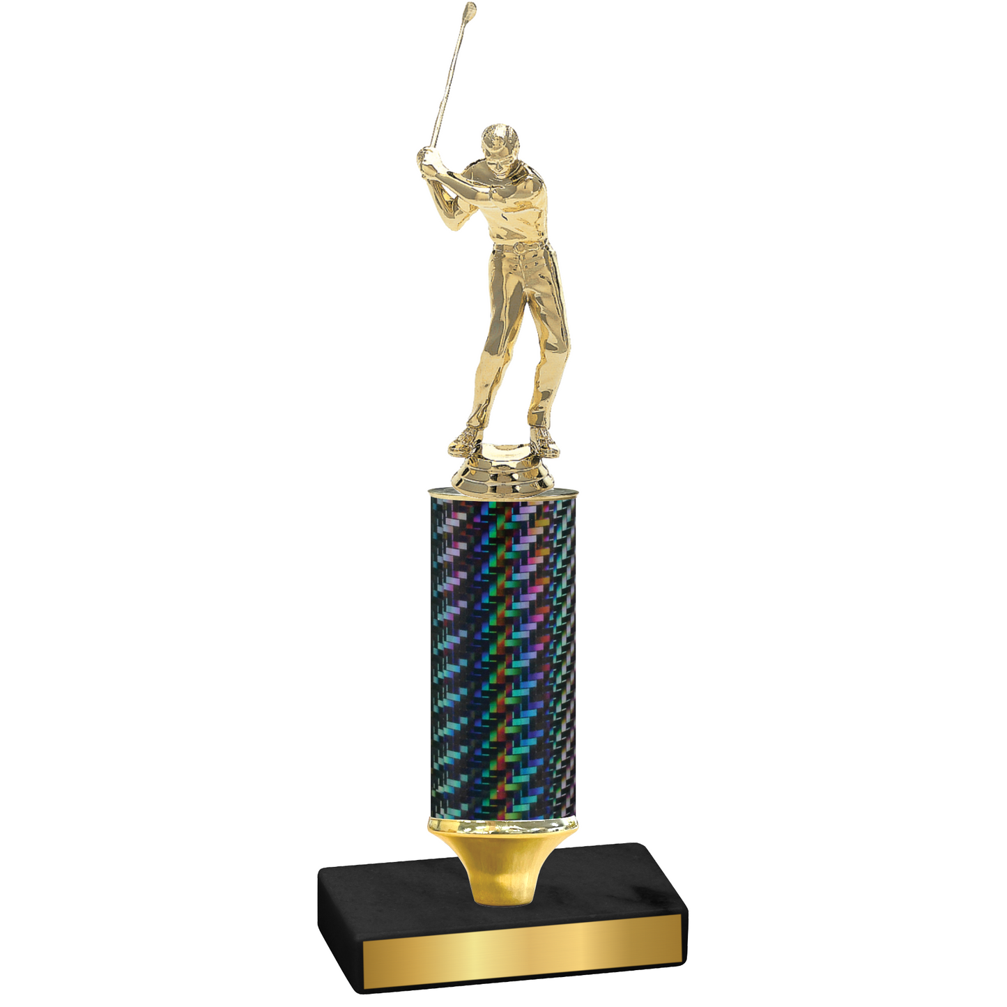 Value Black Carbon Fiber Golf Trophy