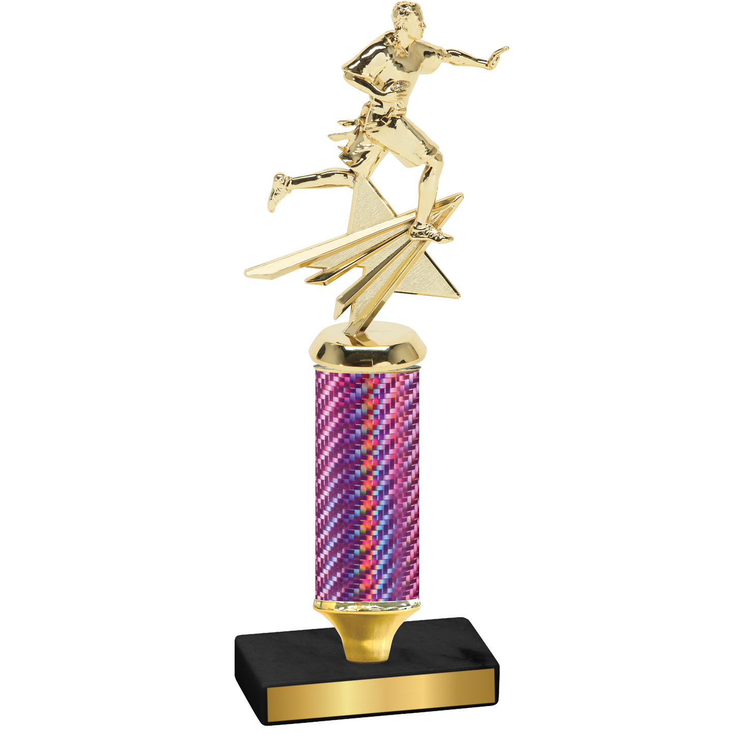 Value Pink Carbon Fiber Flag Football Trophy