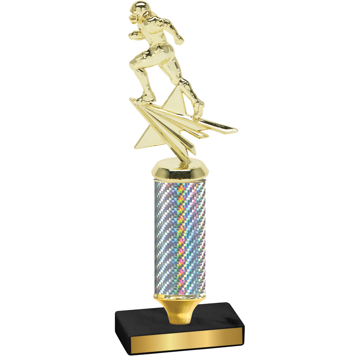 Value Silver Carbon Fiber Football Trophy