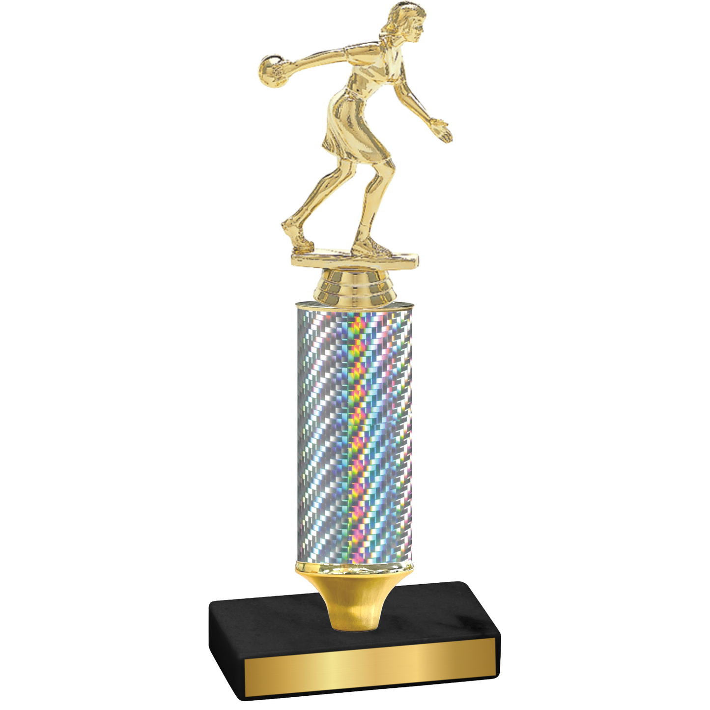 Value Silver Carbon Fiber Bowling Trophy