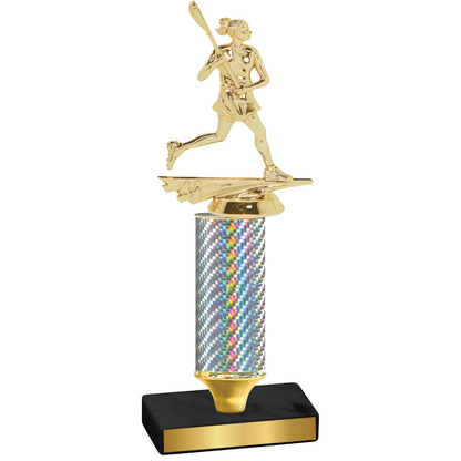 Value Silver Carbon Fiber Lacrosse Trophy