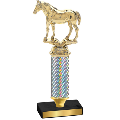 Value Silver Carbon Fiber Horses Trophy