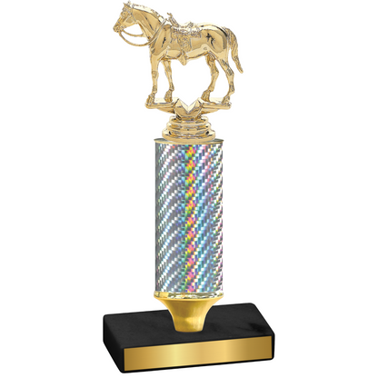 Value Silver Carbon Fiber Horses Trophy