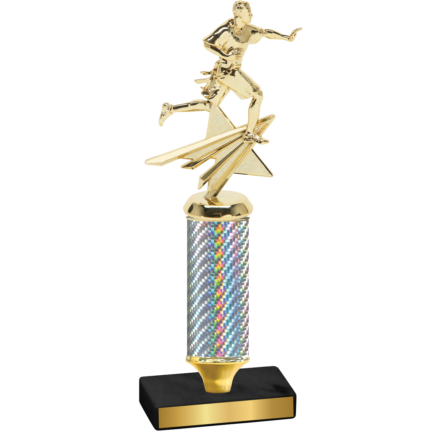 Value Silver Carbon Fiber Flag Football Trophy