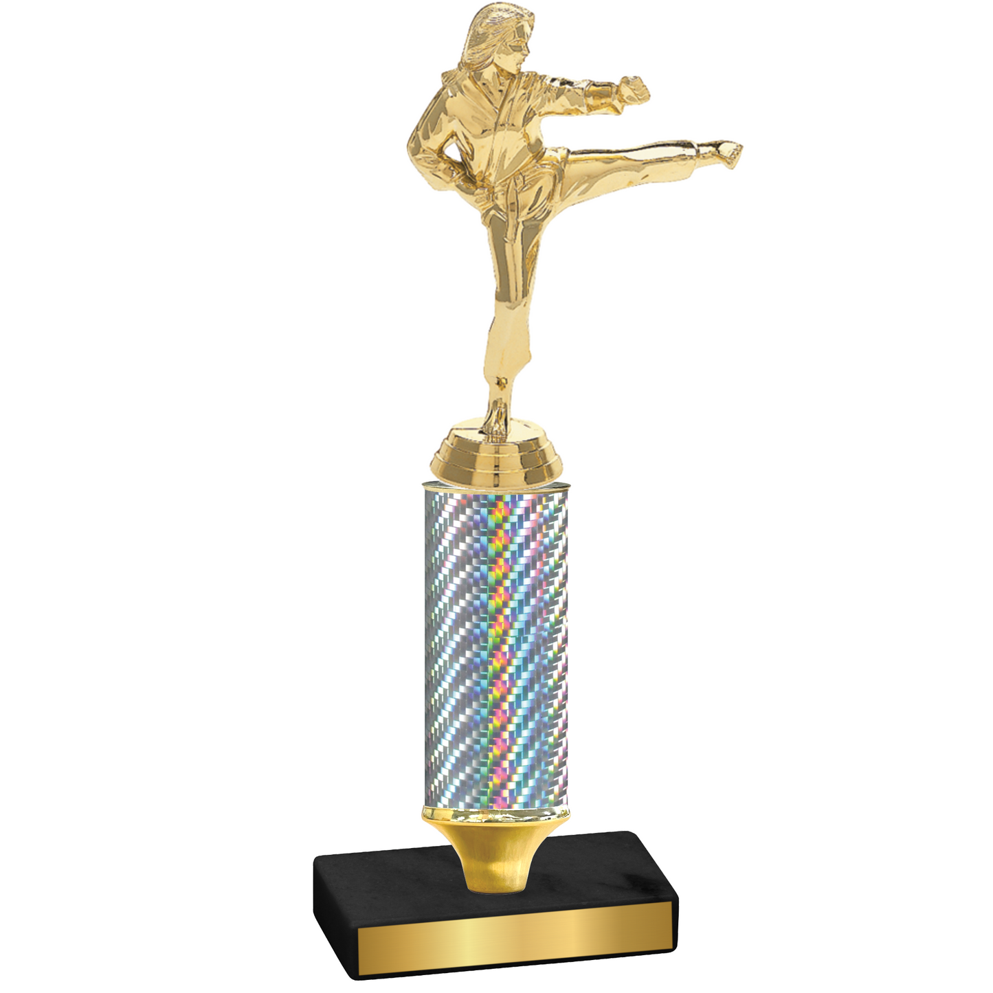 Value Silver Carbon Fiber Karate Trophy