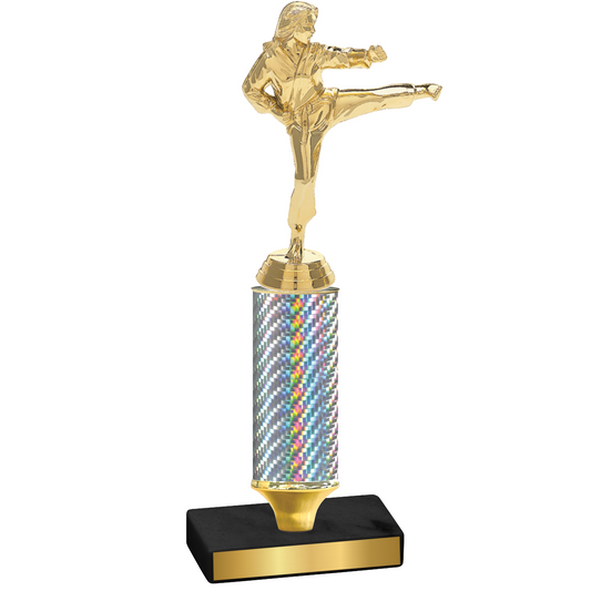 Value Silver Carbon Fiber Karate Trophy