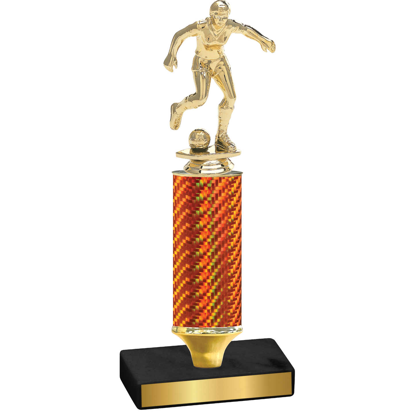 Value Orange Carbon Fiber Soccer Trophy