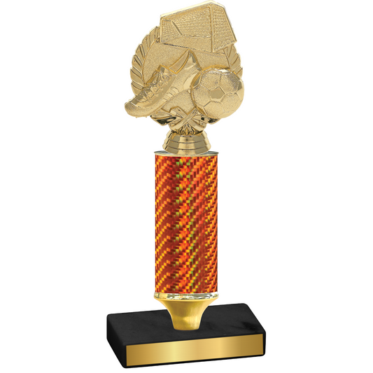 Value Orange Carbon Fiber Soccer Trophy