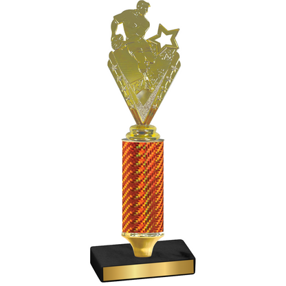 Value Orange Carbon Fiber Rugby Trophy