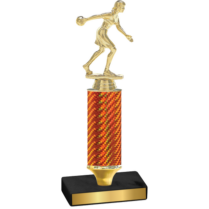 Value Orange Carbon Fiber Bowling Trophy