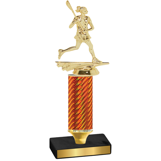 Value Orange Carbon Fiber Lacrosse Trophy