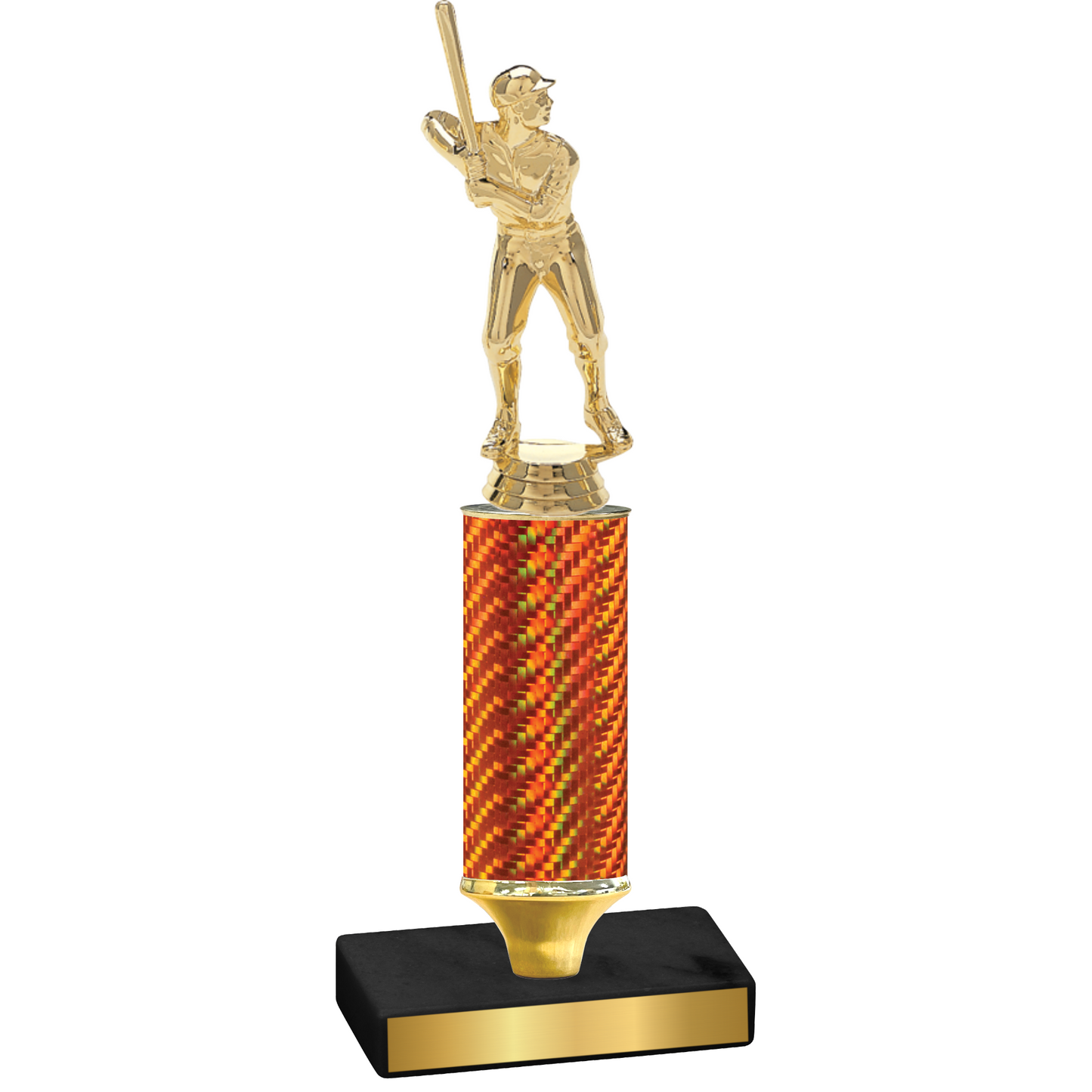 Value Orange Carbon Fiber Baseball Trophy