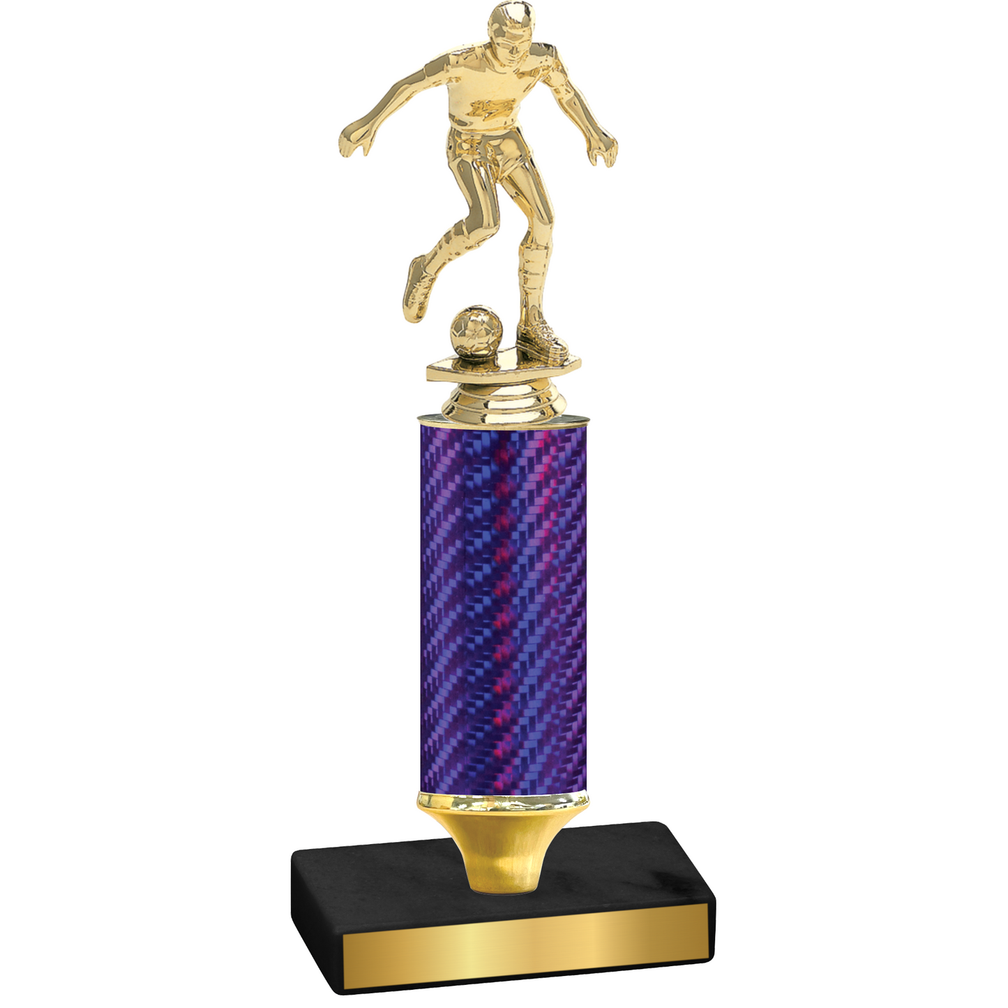 Value Purple Carbon Fiber Soccer Trophy