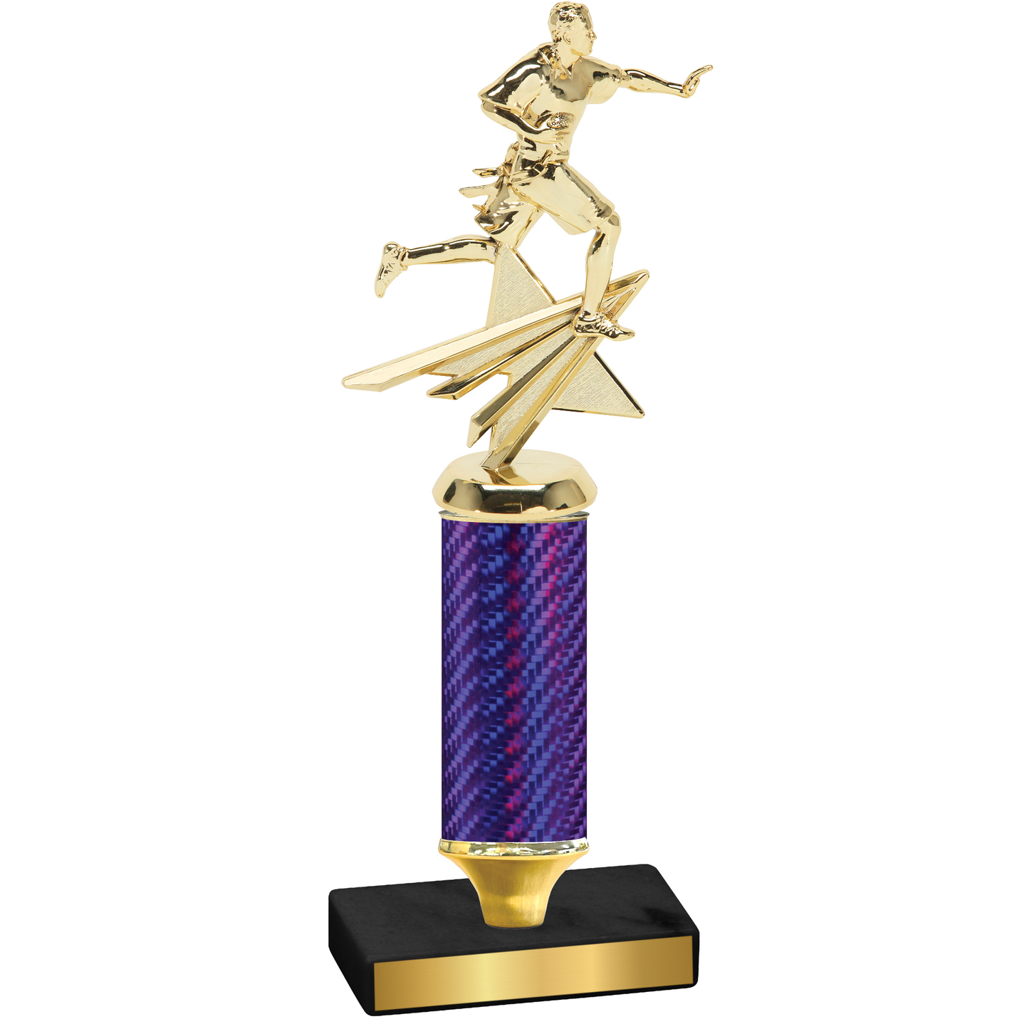 Value Purple Carbon Fiber Flag Football Trophy