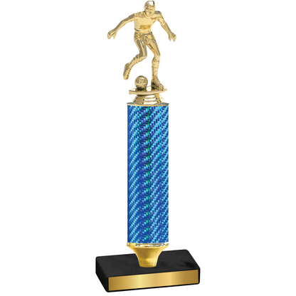 Value Blue Carbon Fiber Soccer Trophy