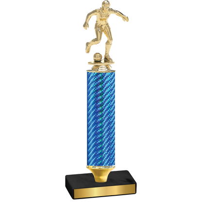 Value Blue Carbon Fiber Soccer Trophy