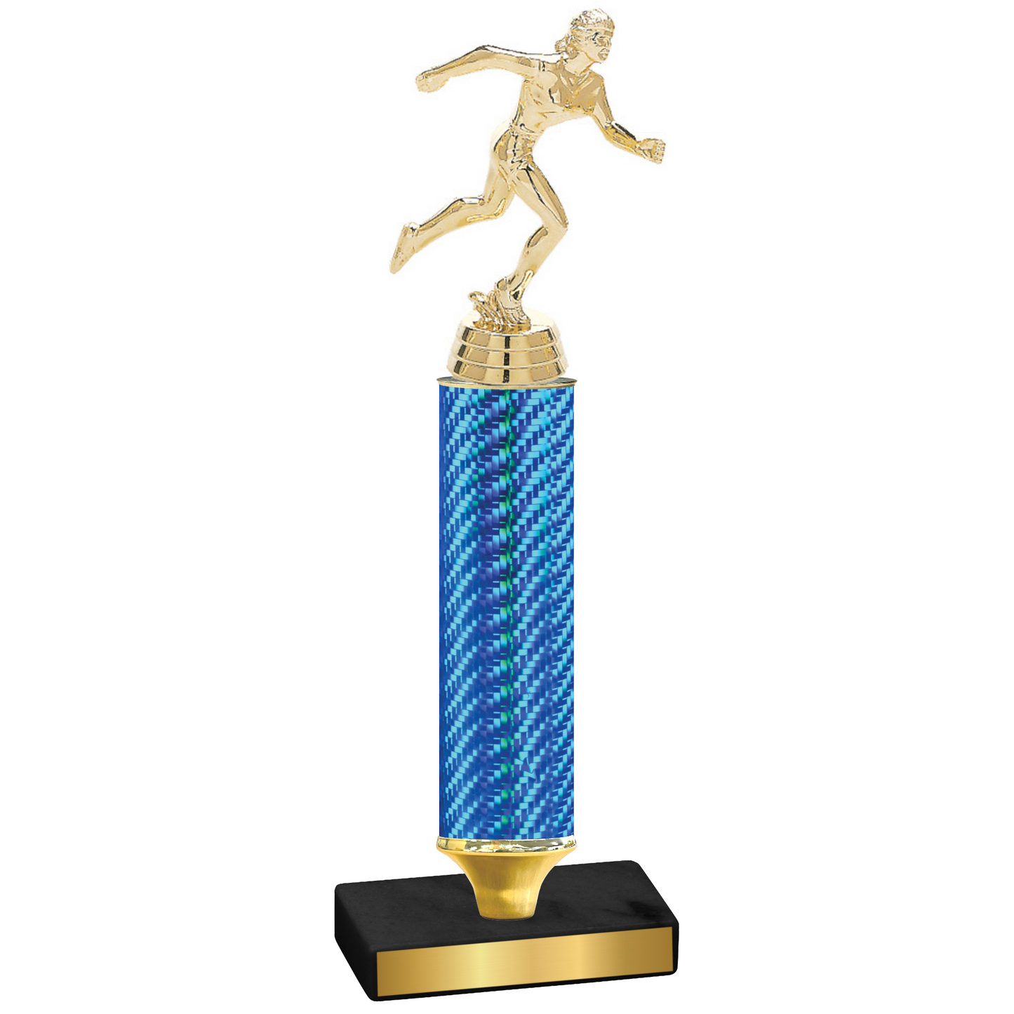 Value Blue Carbon Fiber Running Trophy