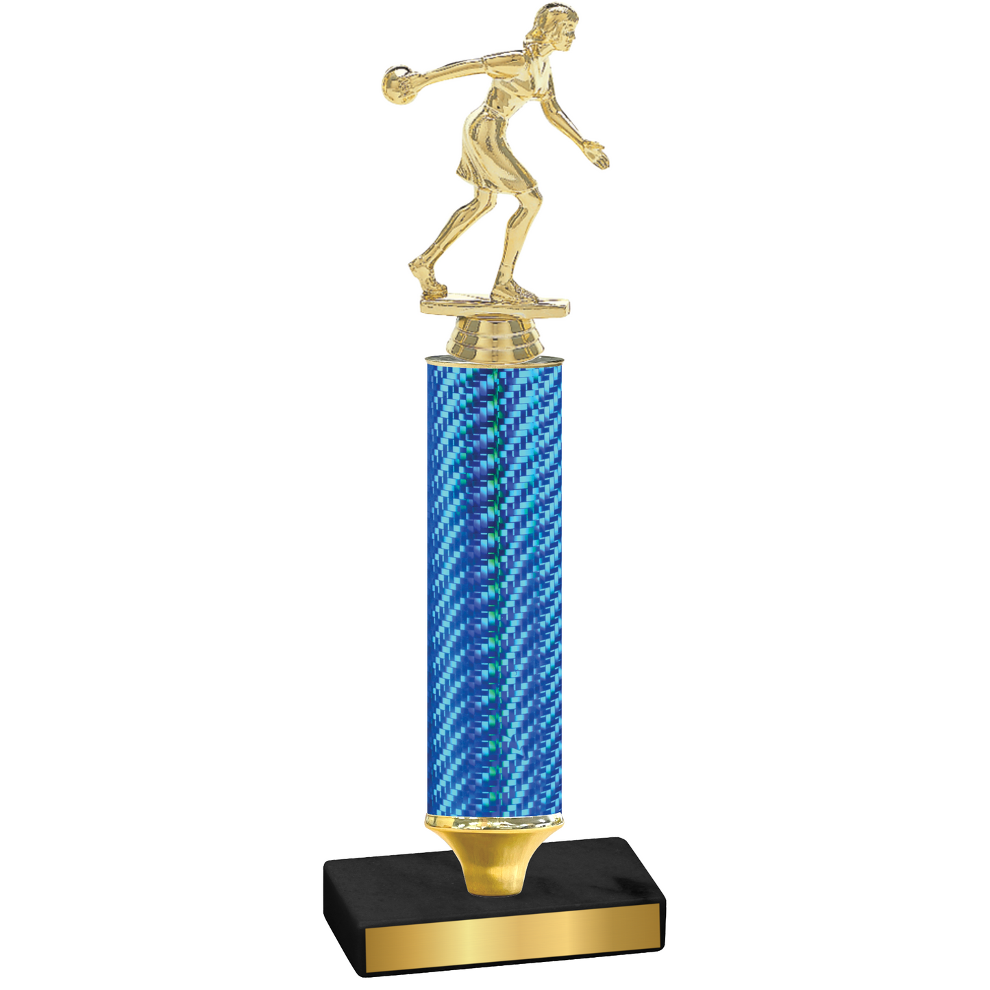 Value Blue Carbon Fiber Bowling Trophy