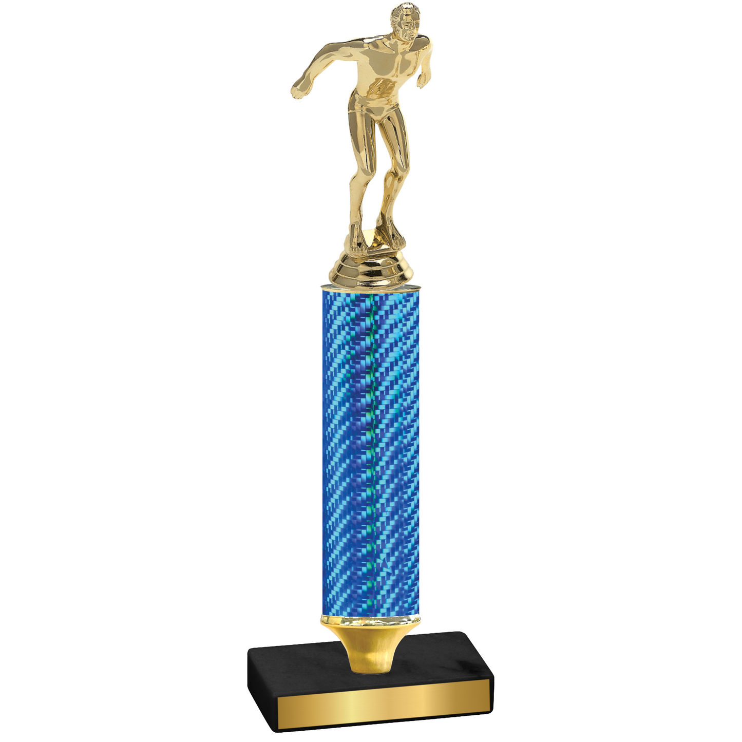 Value Blue Carbon Fiber Swimming Trophy