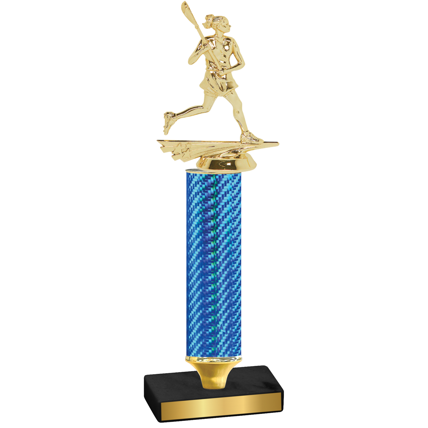 Value Blue Carbon Fiber Lacrosse Trophy