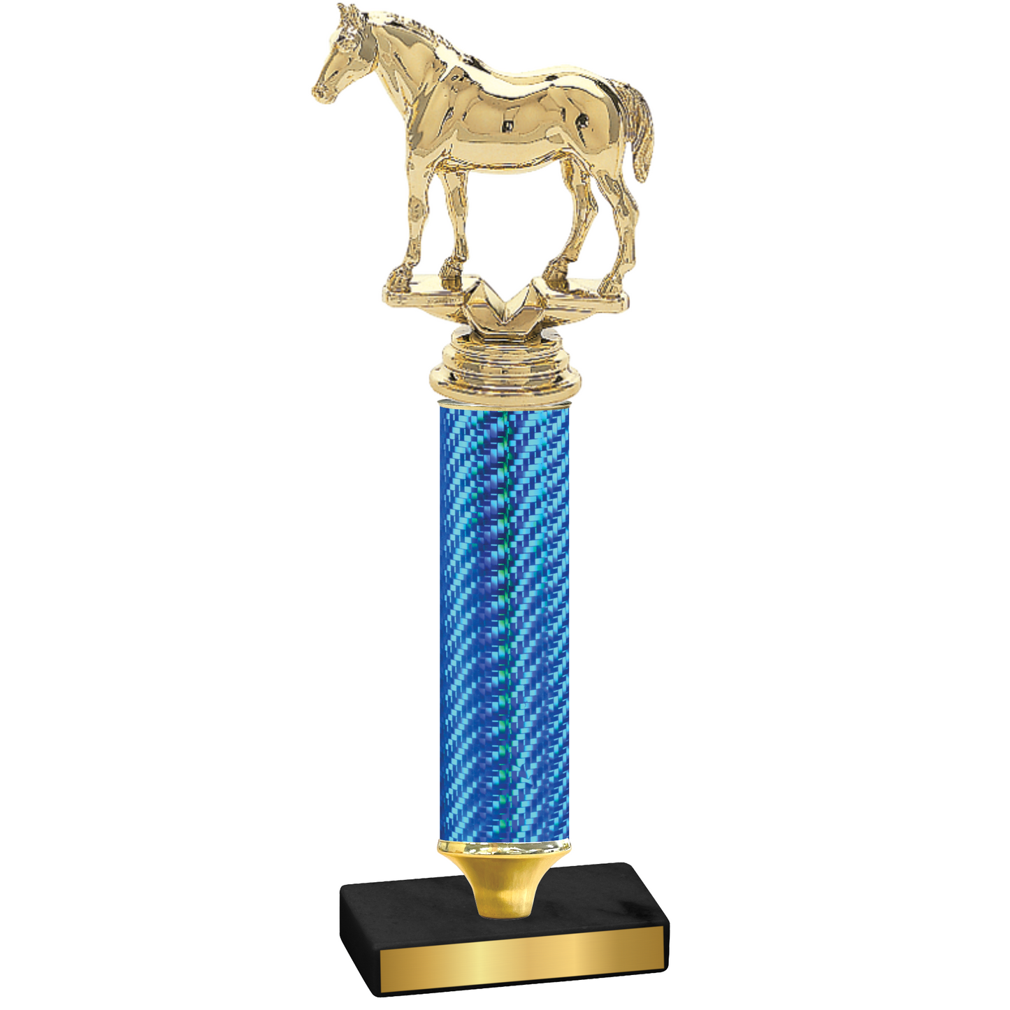 Value Blue Carbon Fiber Horses Trophy