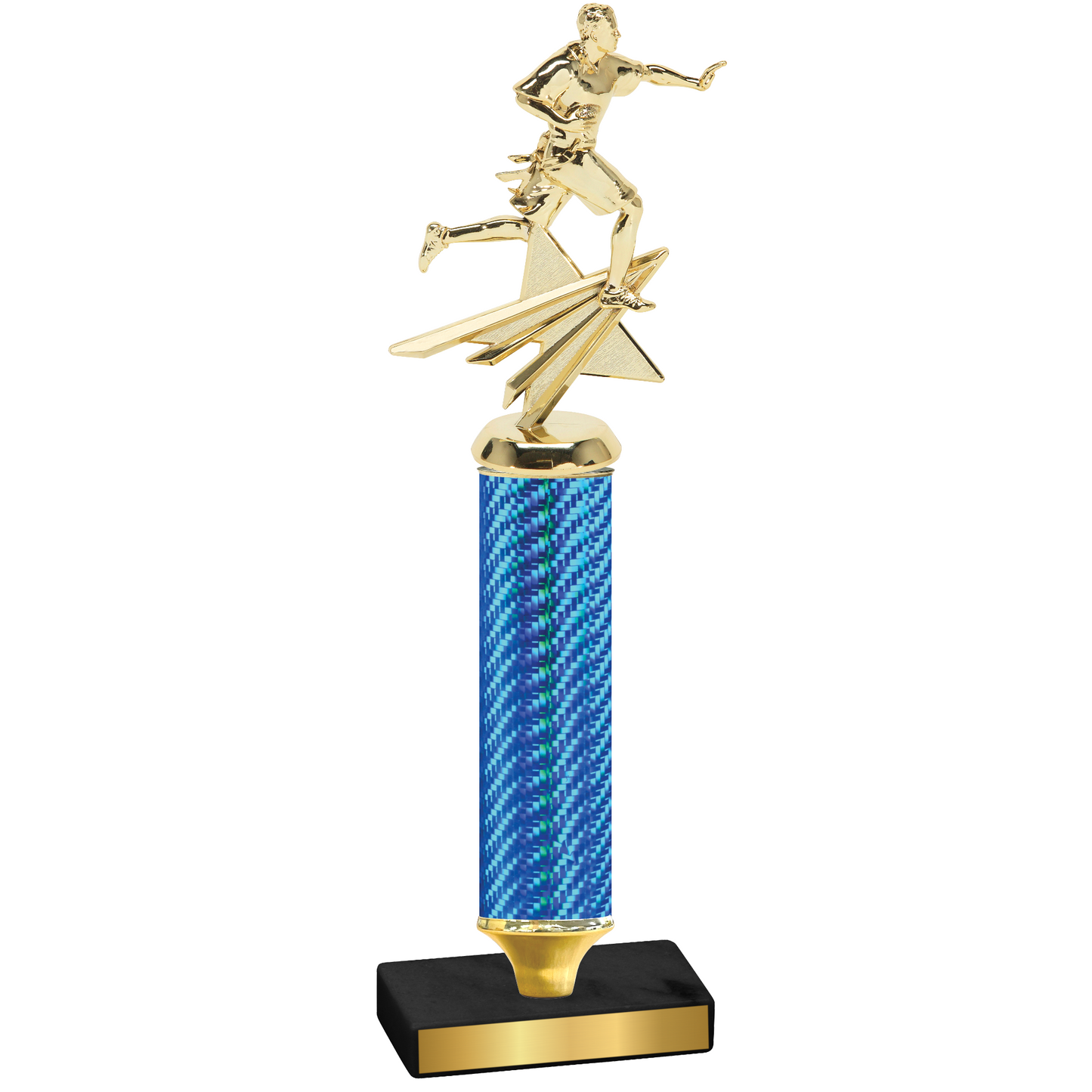 Value Blue Carbon Fiber Flag Football Trophy