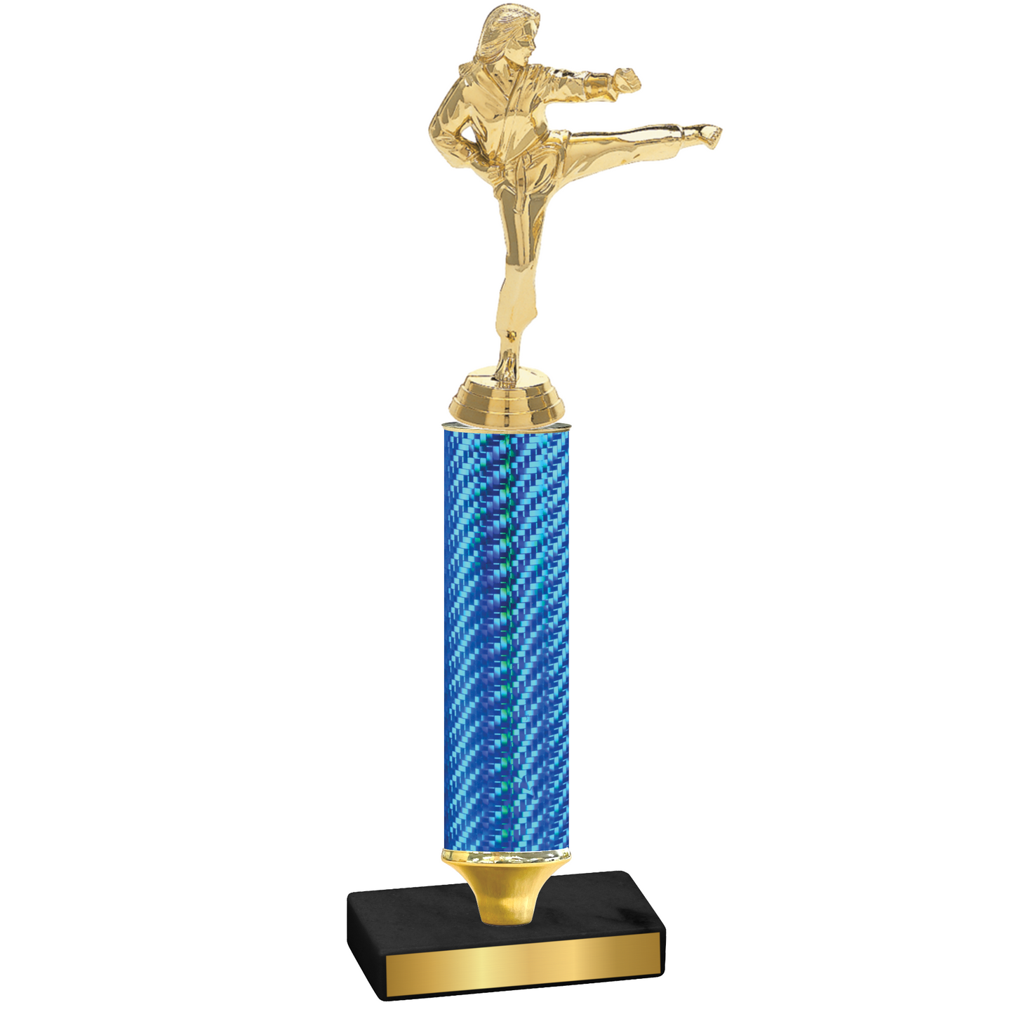 Value Blue Carbon Fiber Karate Trophy