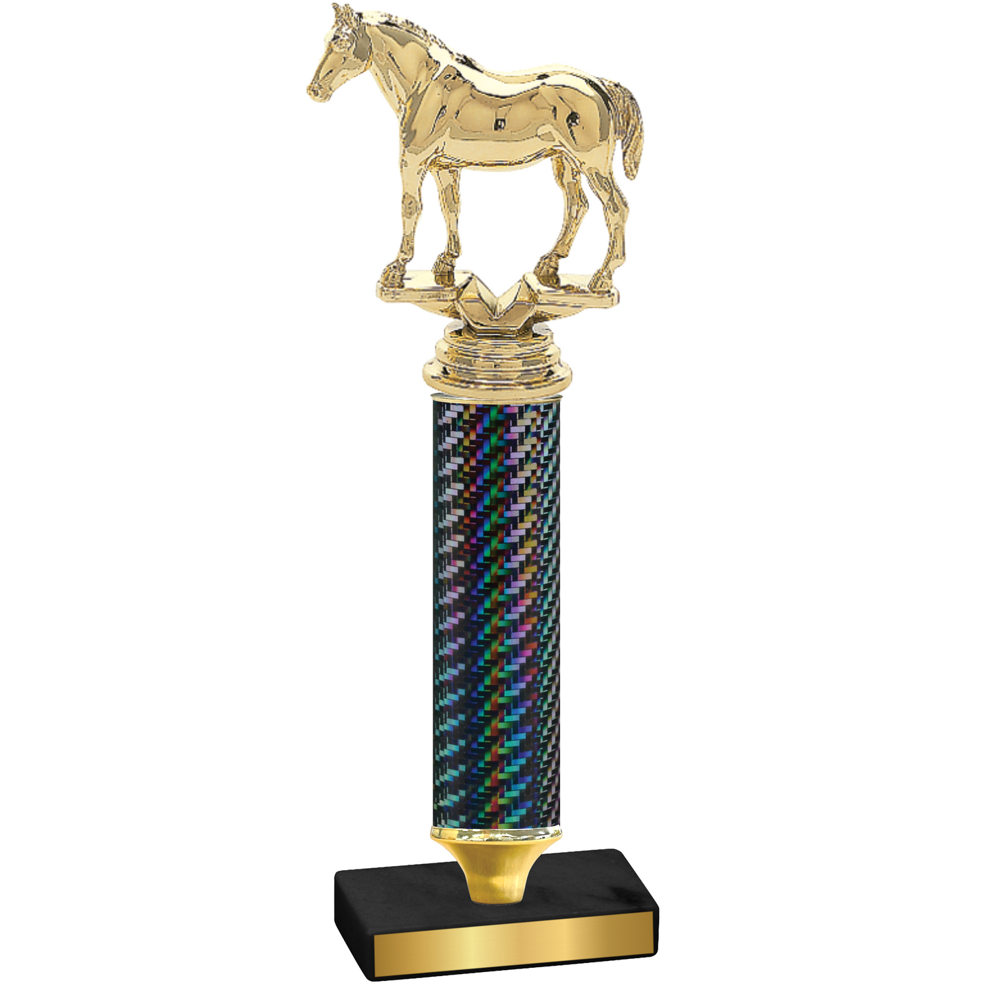 Value Black Carbon Fiber Horses Trophy