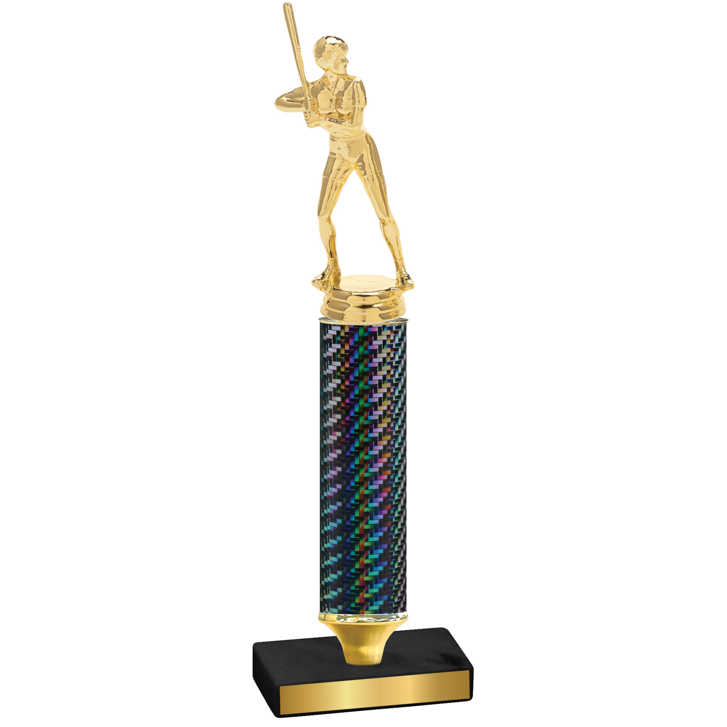 Value Black Carbon Fiber Softball Trophy