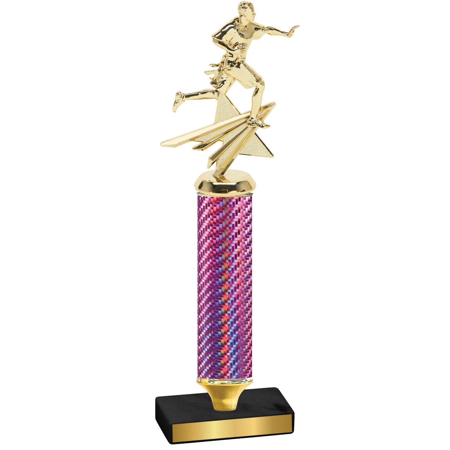 Value Pink Carbon Fiber Flag Football Trophy