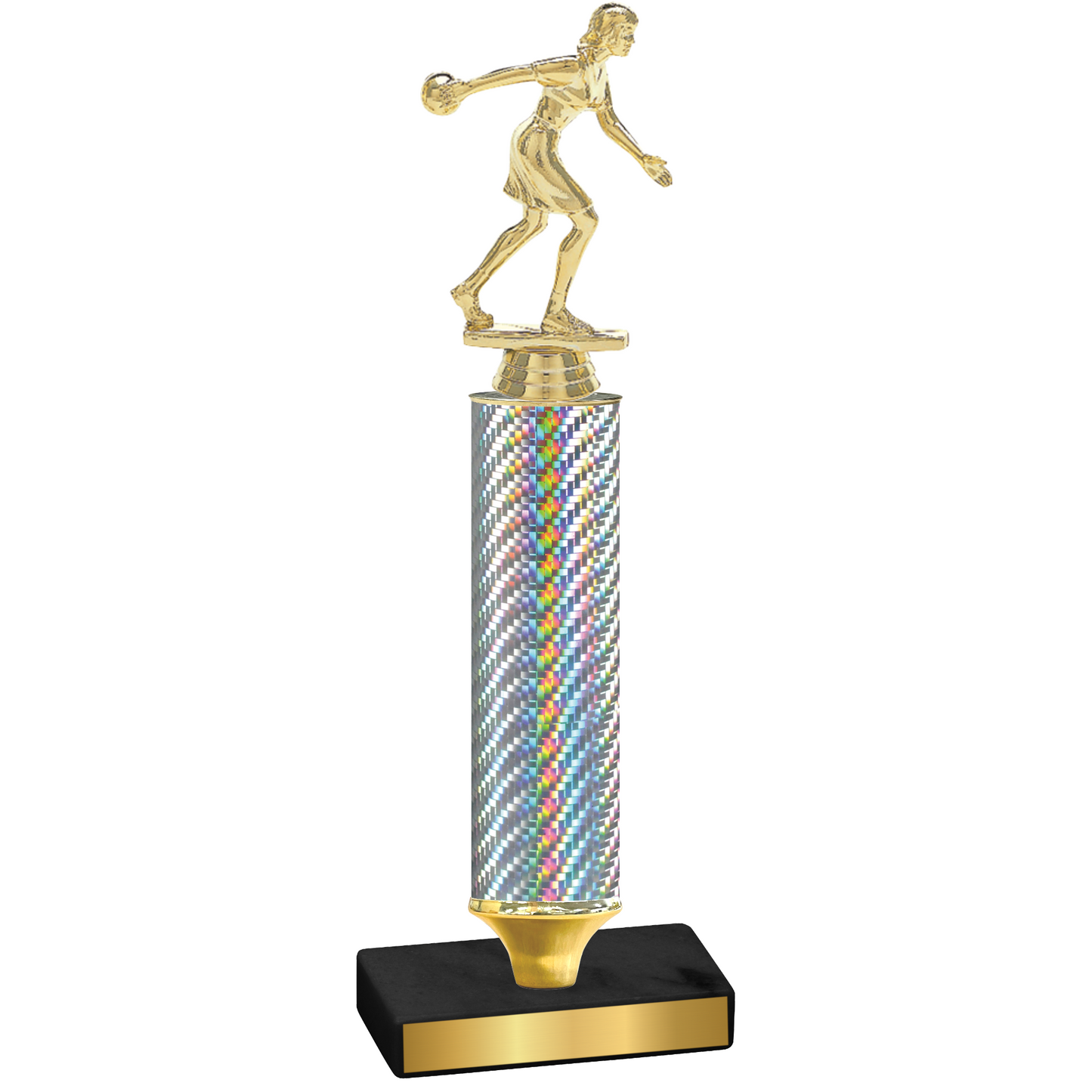 Value Silver Carbon Fiber Bowling Trophy