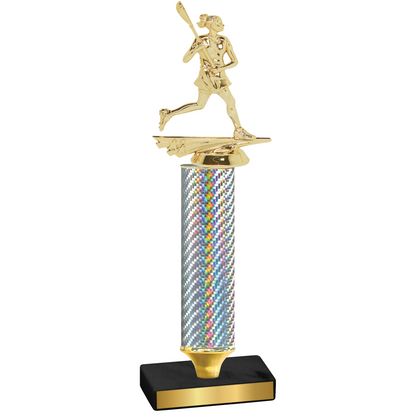 Value Silver Carbon Fiber Lacrosse Trophy