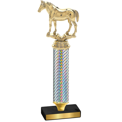 Value Silver Carbon Fiber Horses Trophy