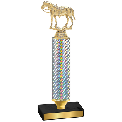 Value Silver Carbon Fiber Horses Trophy