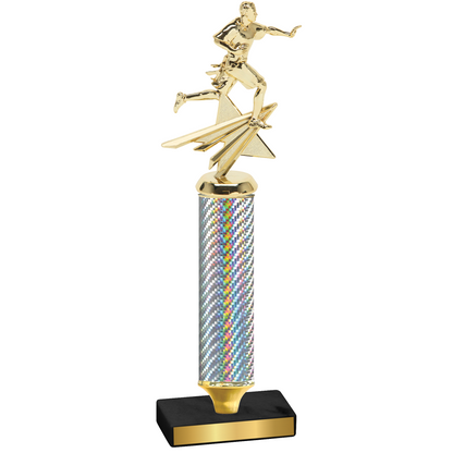 Value Silver Carbon Fiber Flag Football Trophy