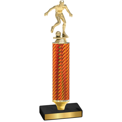 Value Orange Carbon Fiber Soccer Trophy