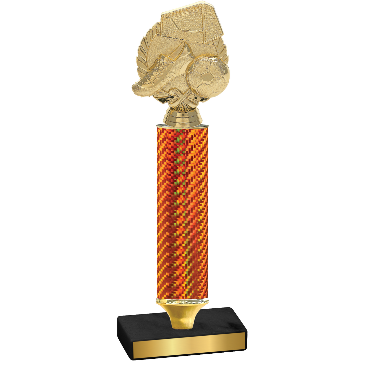 Value Orange Carbon Fiber Soccer Trophy