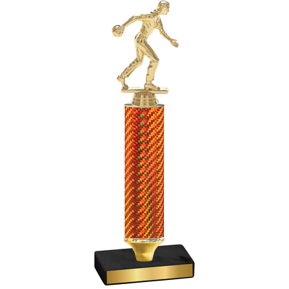 Value Orange Carbon Fiber Bowling Trophy