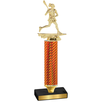 Value Orange Carbon Fiber Lacrosse Trophy