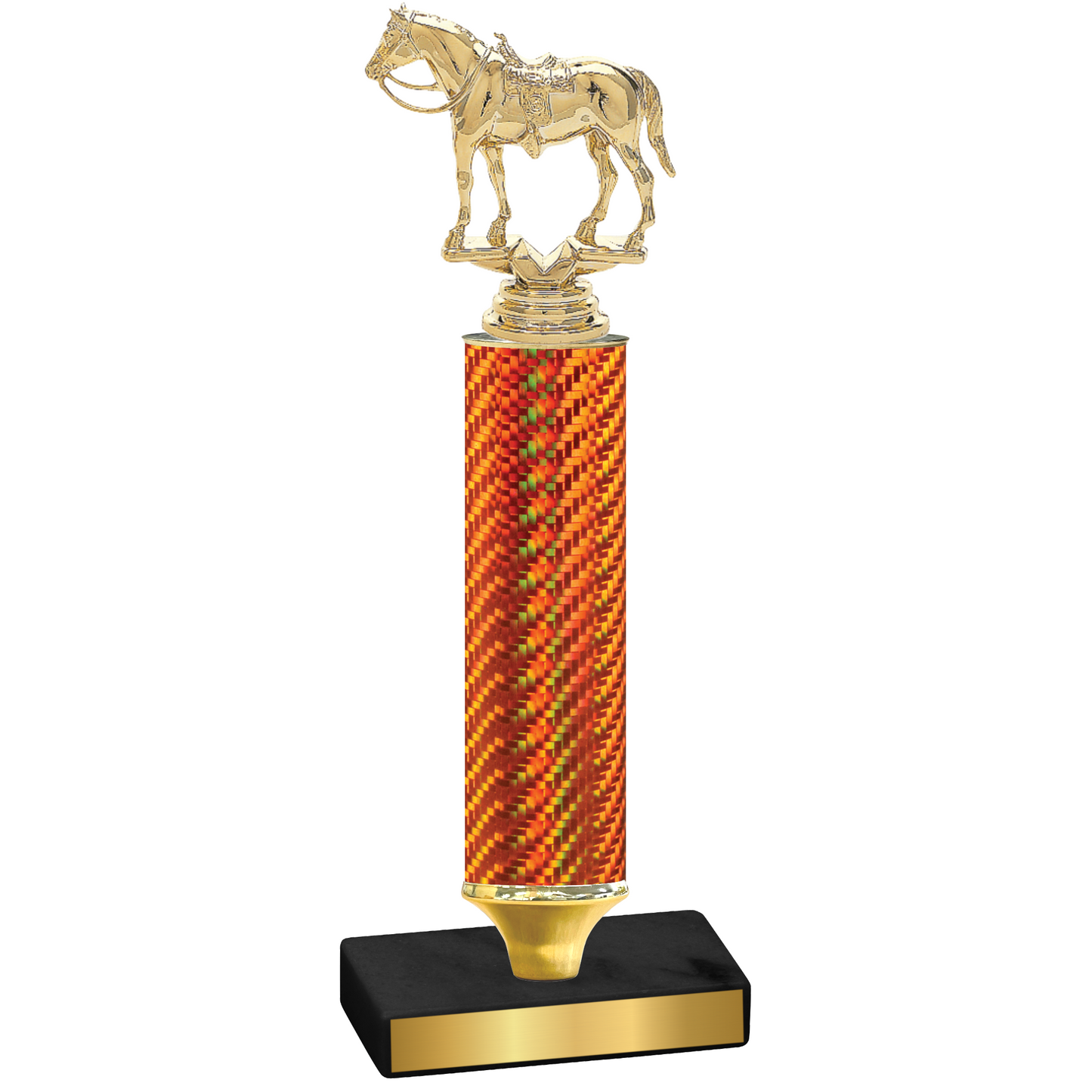 Value Orange Carbon Fiber Horses Trophy