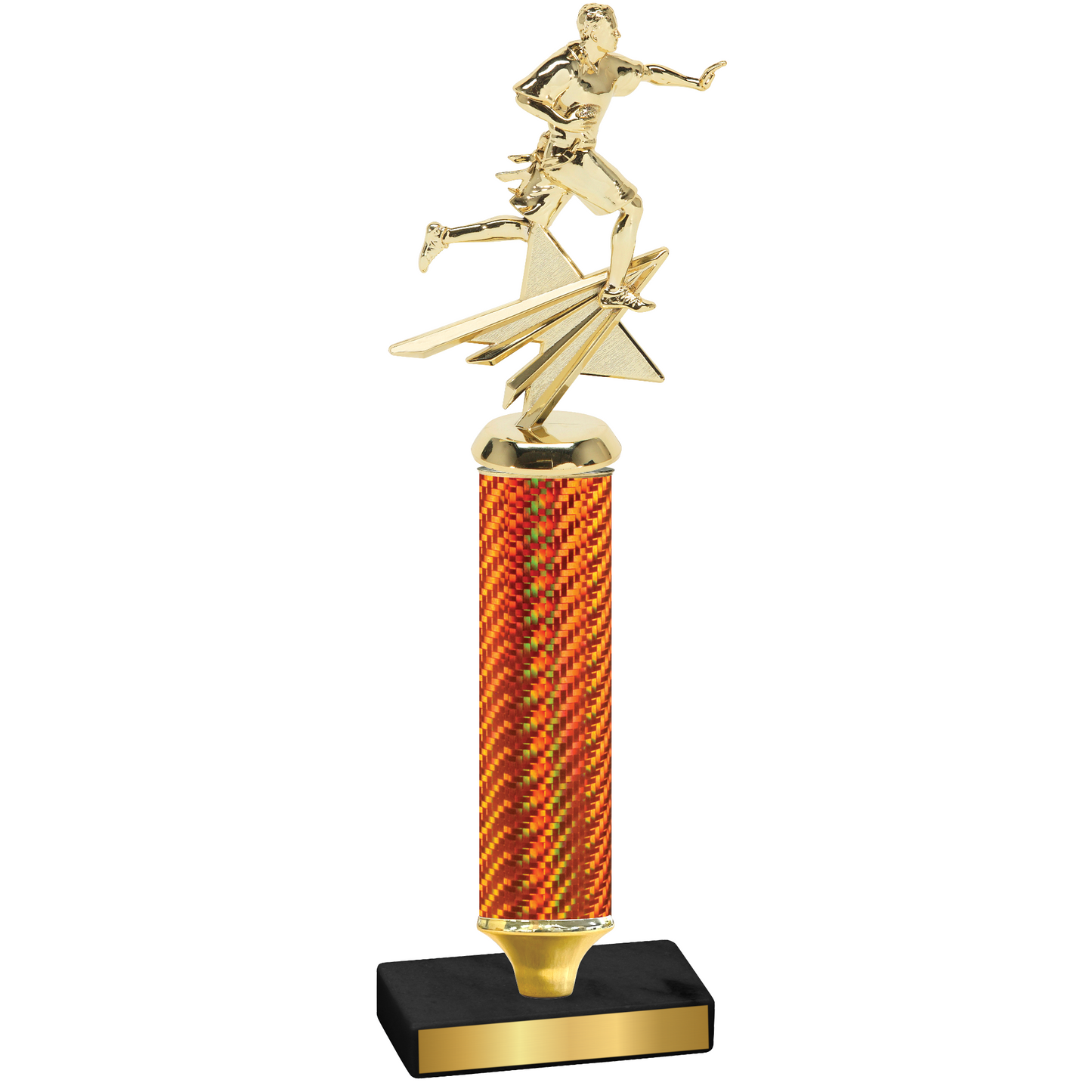 Value Orange Carbon Fiber Flag Football Trophy