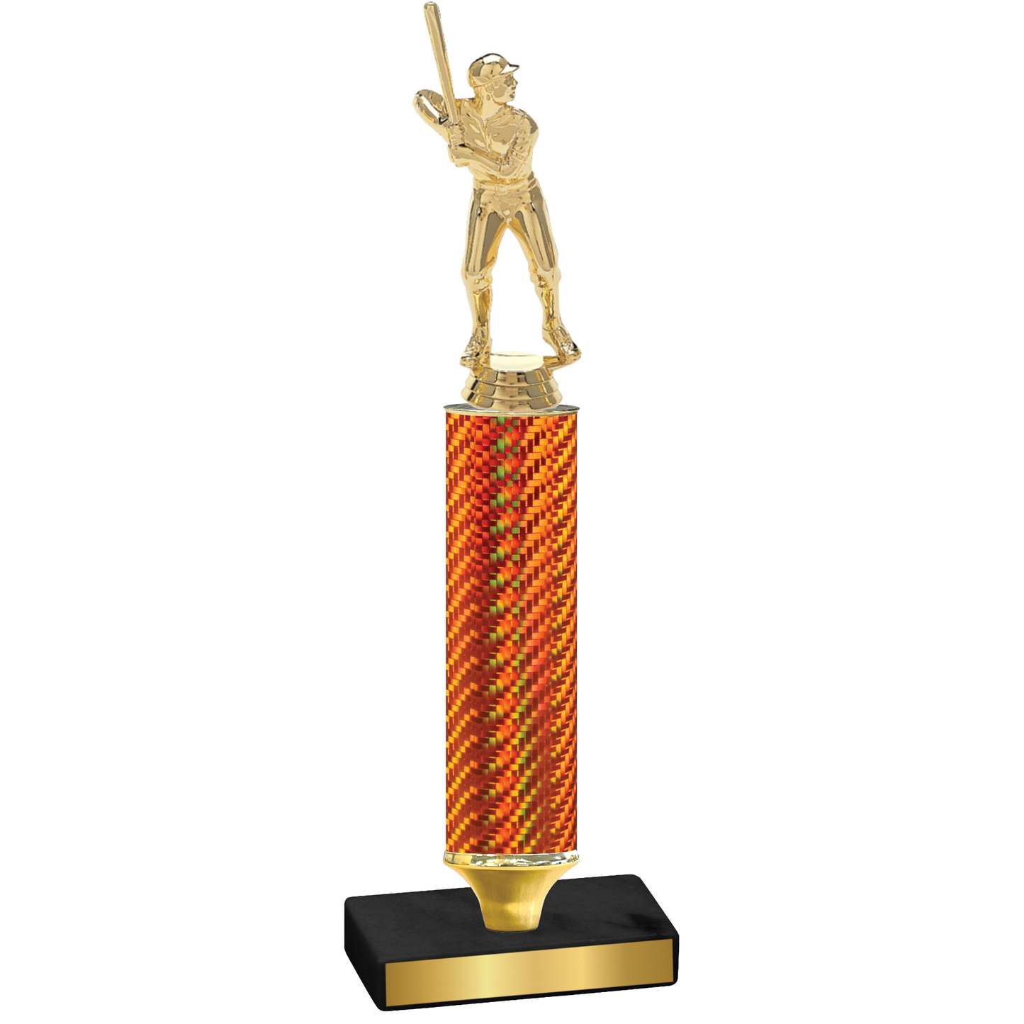 Value Orange Carbon Fiber Baseball Trophy