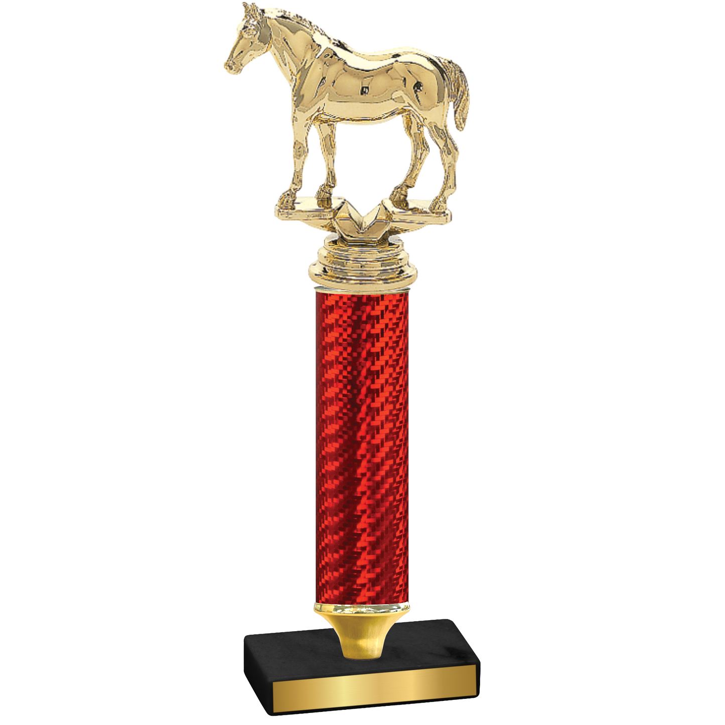 Value Red Carbon Fiber Horses Trophy