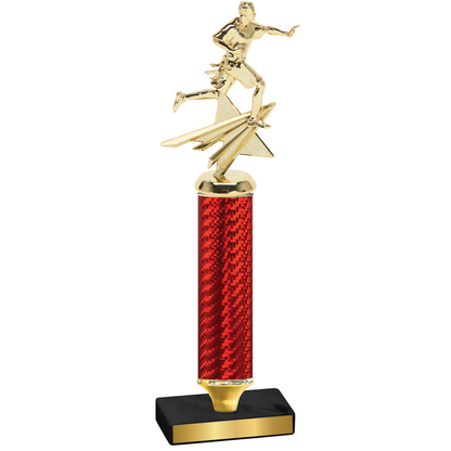 Value Red Carbon Fiber Flag Football Trophy