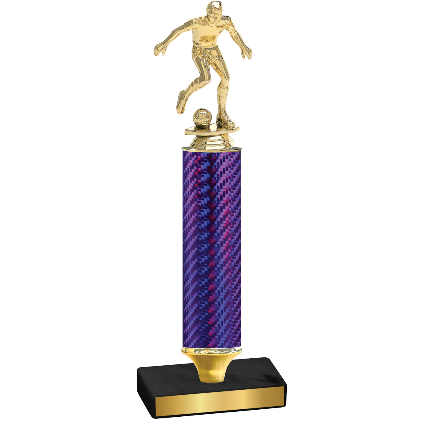 Value Purple Carbon Fiber Soccer Trophy